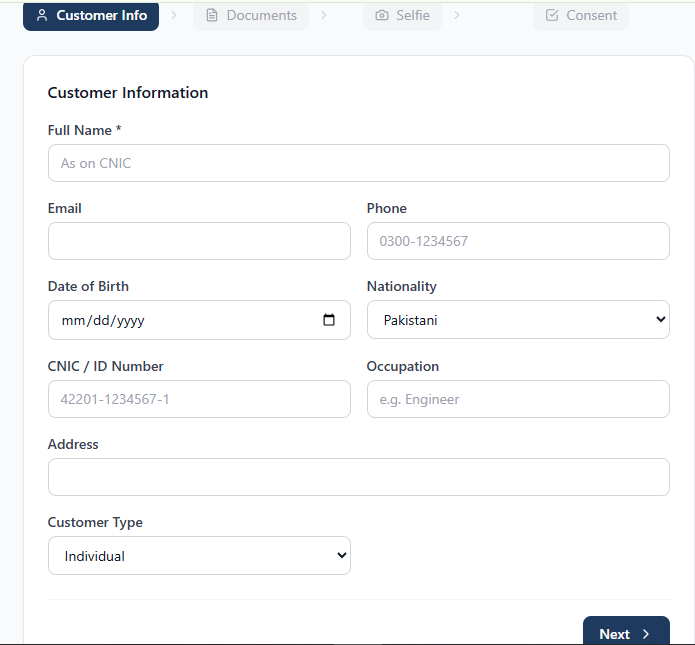 New KYC Submission